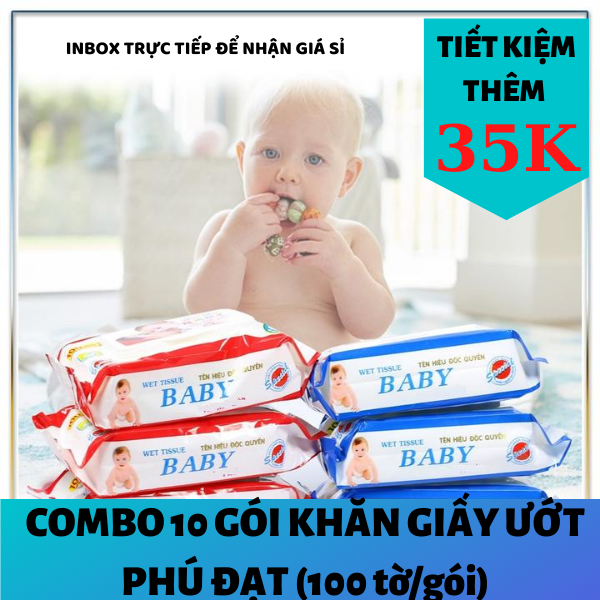 COMBO 10 GÓI KHĂN GIẤY ƯỚT PHÚ ĐẠT CAO CẤP
