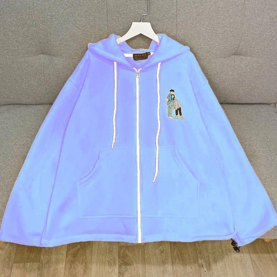 Áo Khoác Hoodies Thêu Hình Người Ngoại Nam Nữ (HÌNH THẬT) Mũ Trùm Đầu Cá Tính Thời Trang Đường Phố Phong Cánh AO TOP