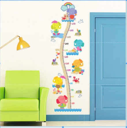 HCM Decal dán tường thước đo thú voi