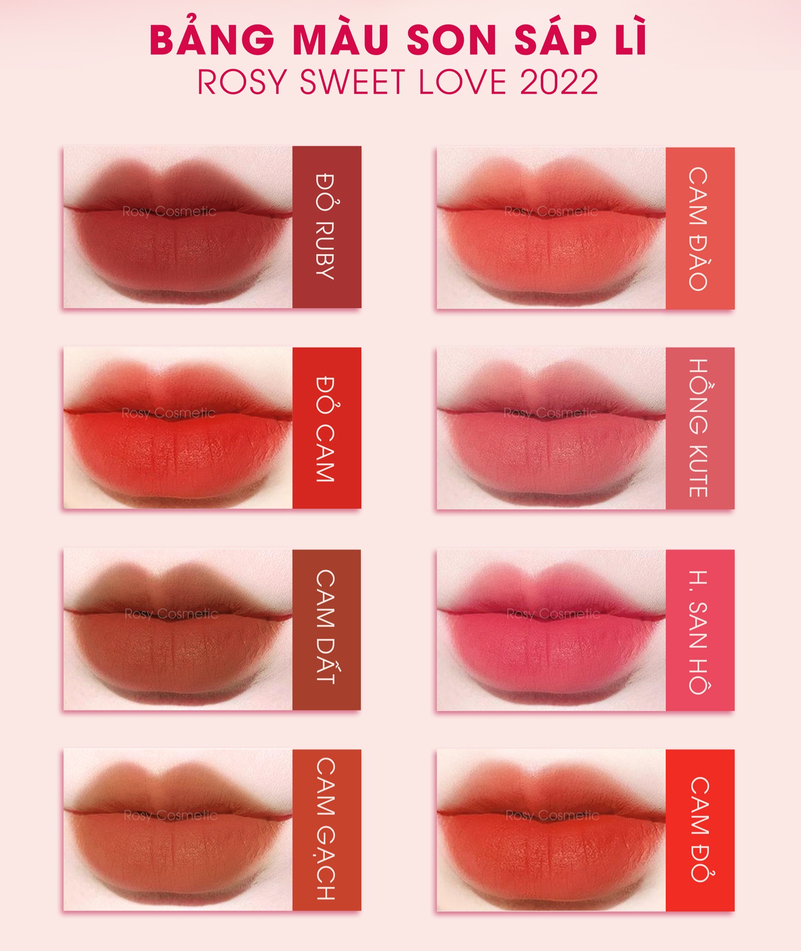 Son thỏi lì mịn môi ROSY SWEET LOVE 3.5g [Màu Cam Đào]