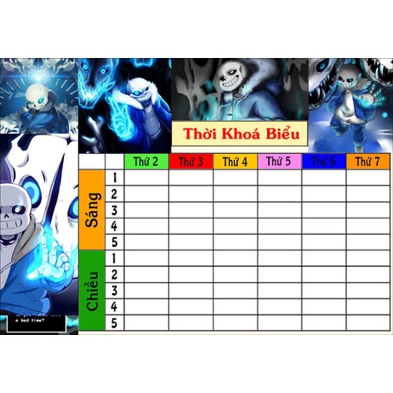 set 3 thời khoá biểu game undertale san