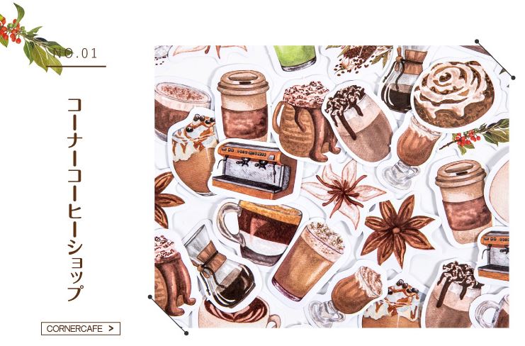 Bộ 45 Sticker Ly Cafe E115