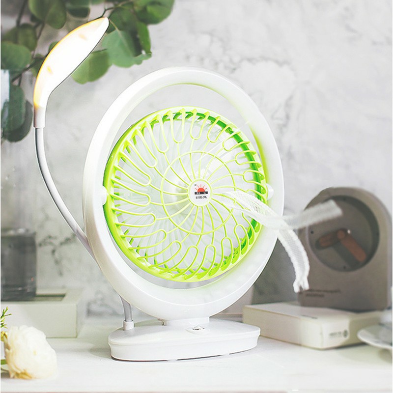 {Gía Hủy Diệt}  QUẠT SẠC ĐỂ BÀN CÓ ĐÈN LED JR 2018