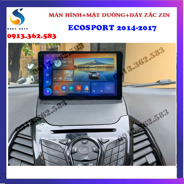 [HỖ TRỢ LẮP ĐẶT Ở HÀ NỘI] Màn hình OLEDPRO WIFI cho xe FORD ECOSPORT 2014-2017, ra lệnh giọng nói, hỗ trợ camera trước, camera sau, camera 360 - màn hình xe oto android, đau dvd oto