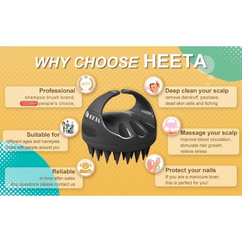 Lược Gội Đầu Silicone Heeta Shampoo Brush [Hàng Mỹ]