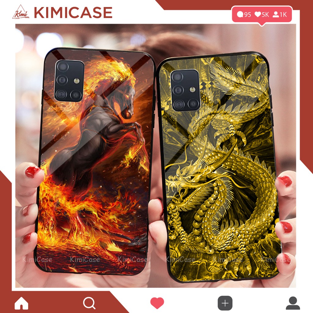 Ốp Oppo A53 , A73 , A93 lưng kính cường lực sang trọng mạnh mẽ (Video quay thật) kimicase