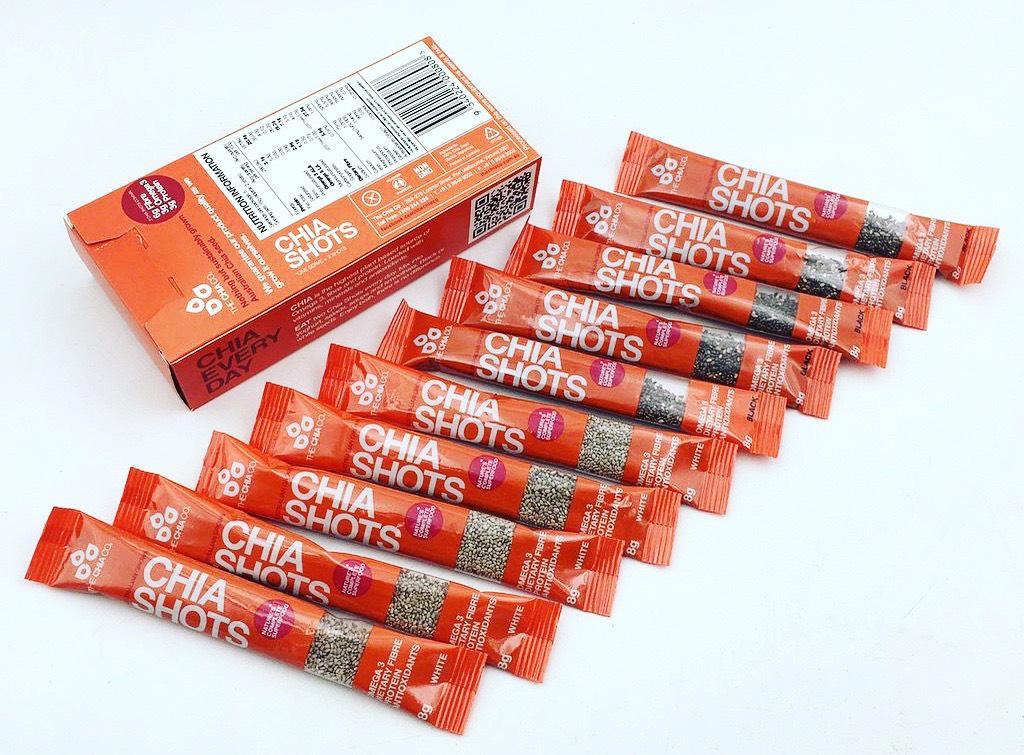Hạt Chia Úc The Chia Co Shots Trắng và Đen (8g x10 gói)