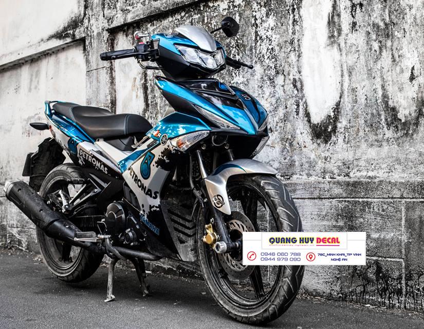 Tem trùm exciter 150 xanh đen trắng, tem exciter 150, team trùm exciter 150, tem xe exciter 150, team trùm ex 150, team xe exciter 150 xanh đen trắng