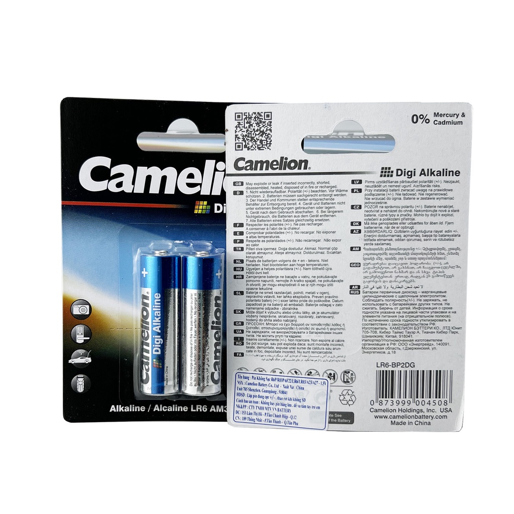 Pin 2a / aa digi alkaline camelion 2 viên/ vỉ lr6