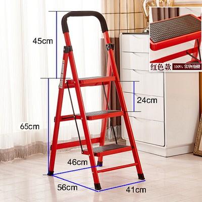 BUBUGAO Thang Trong Nhà Thang Cuốn Bốn Bước Thang Đồ Gia Dụng Thang Gấp Thang Chữ A Dày Ống Thép Đa Chức Năng