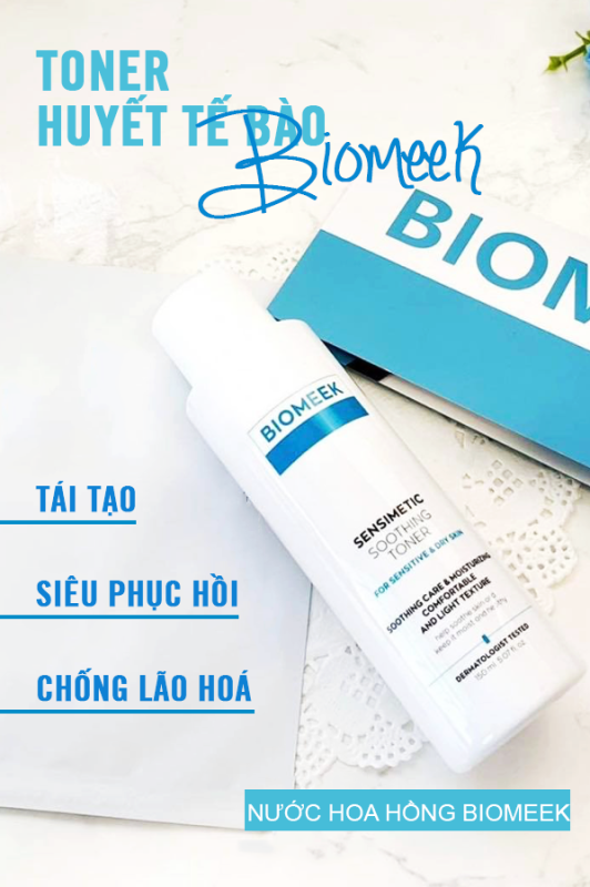 Nước hoa hồng Biomeek Sensimetic Soothing Toner dưỡng ẩm, trắng da và se khít lỗ chân lông 150ml