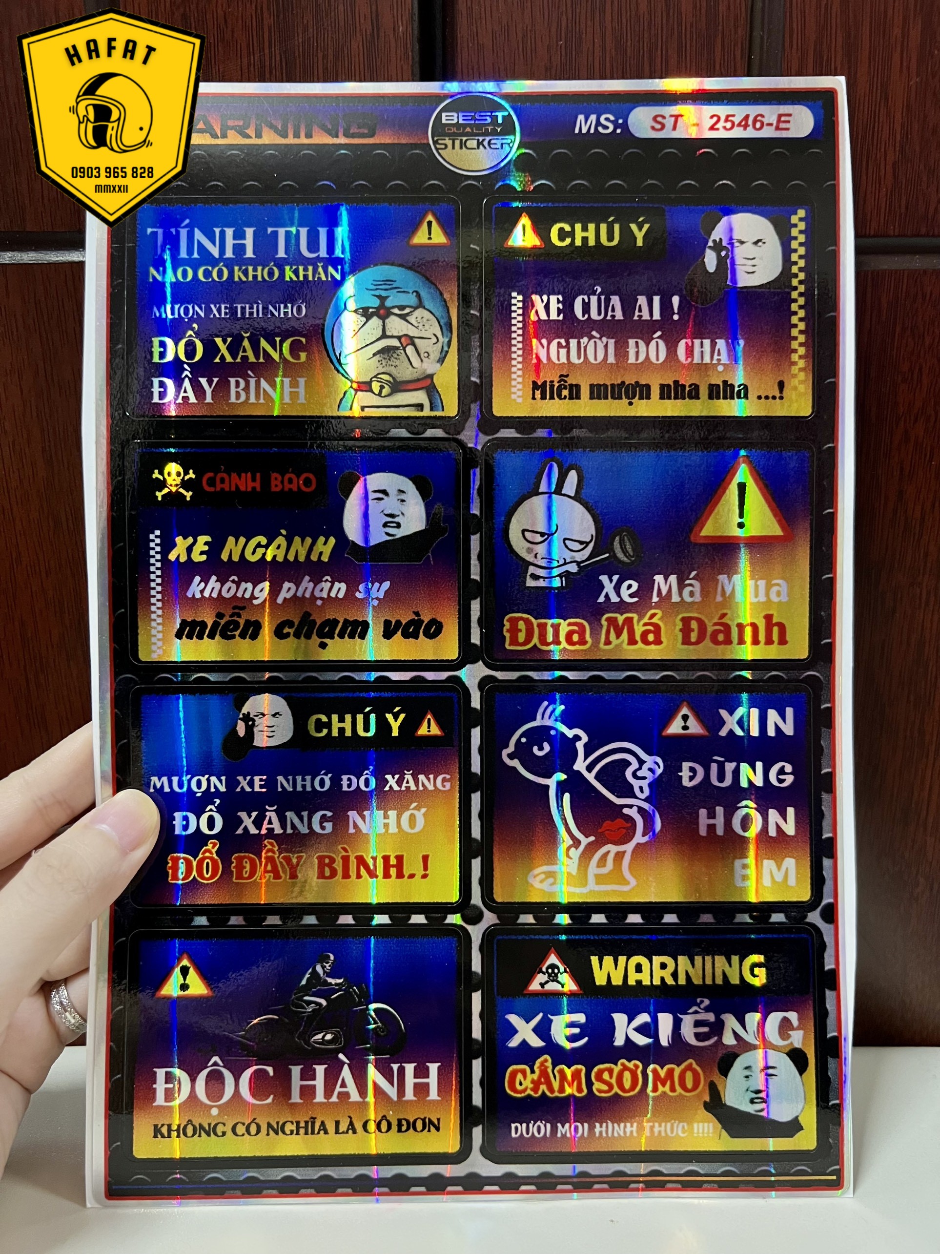 [HCM]Tem Vàng Thường - [Tem Xe] Tem Sticker Hoạt Hình Dán Xe
