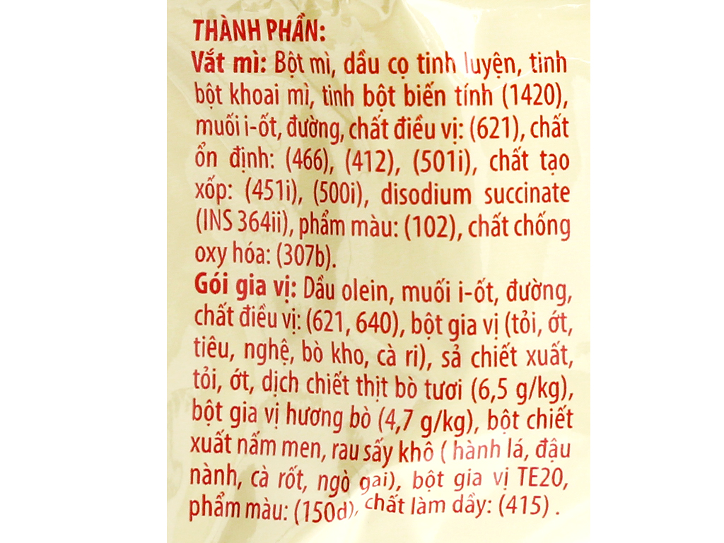 Mì A-One vị bò 85g thùng 30 gói