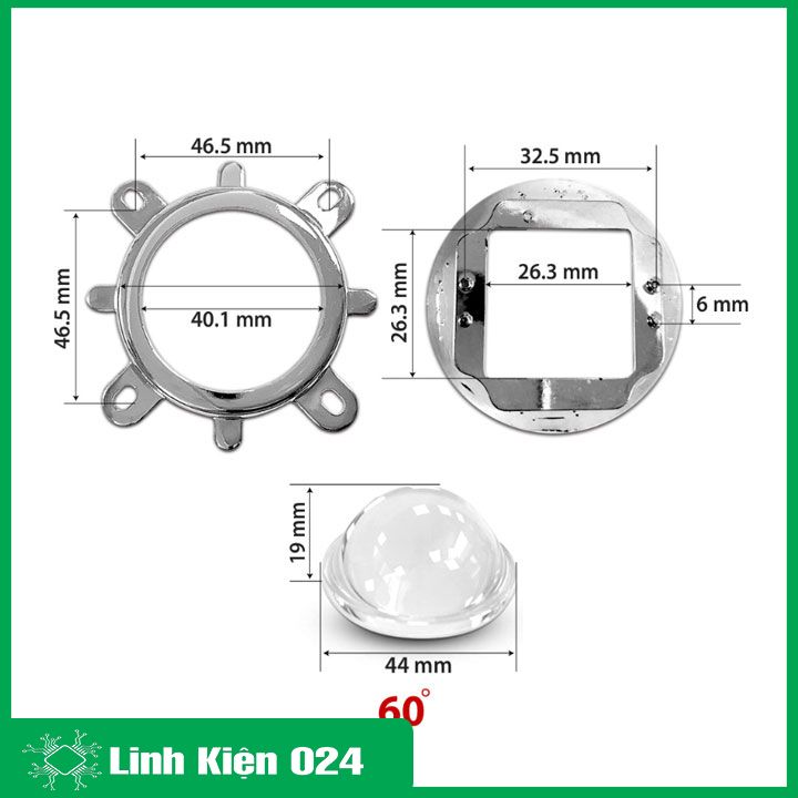 Chụp Led công suất 20W-50W góc 60 độ