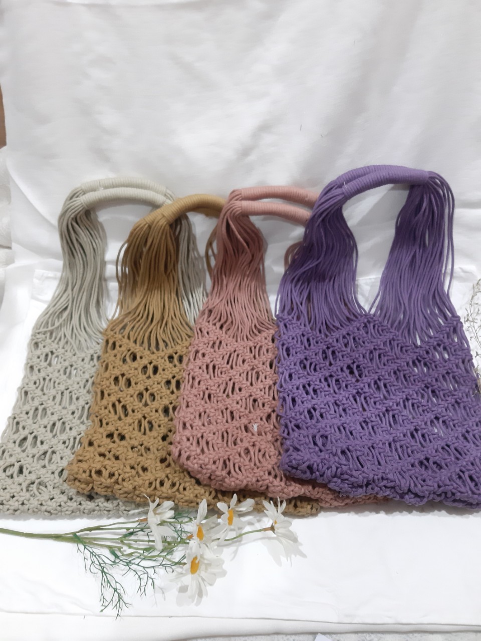 Túi đeo vai Macrame - Đi biển phong cách Boho Retro