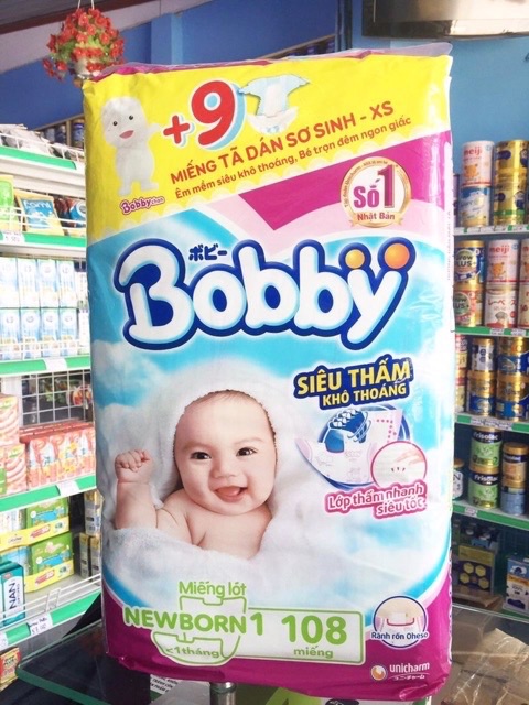 [Tặng thêm 9 miếng dán] Miếng Lót NB1 Bobby 108 Miếng