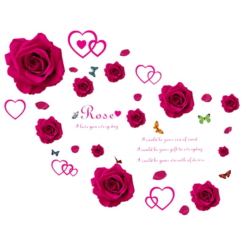 DECAL DÁN TƯỜNG HOA HỒNG ĐỎ ROSE