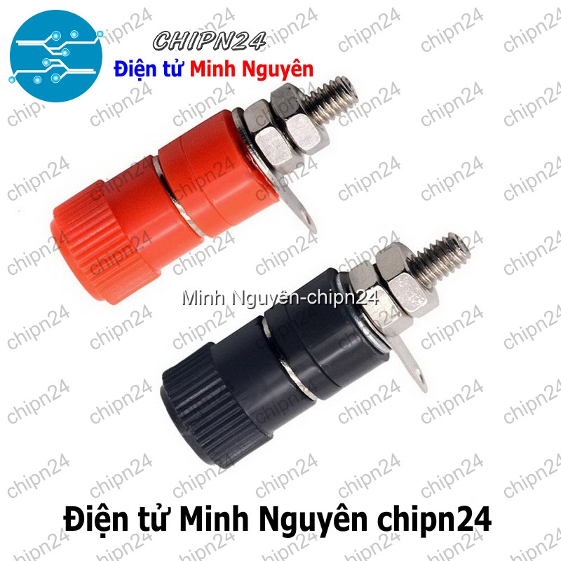 [2 cái] (F108.3) Đầu Jack chuối JS-910B 4mm Đỏ - HH004019