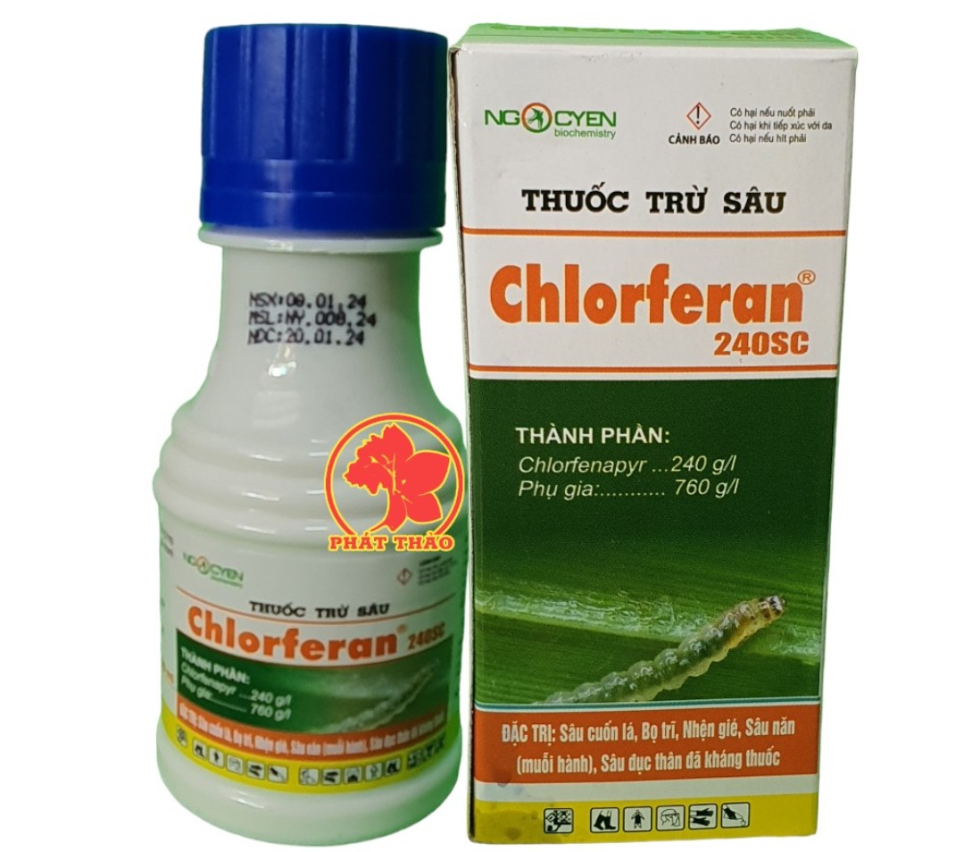 Thuốc trừ CHlorferan 240SC - bọ trĩ, nhện gié, sâu năn , sâu đục thân.
