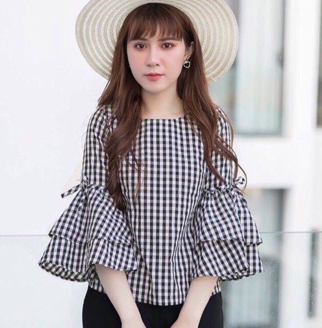 [HCM]Áo Sọc Caro Tay Loe