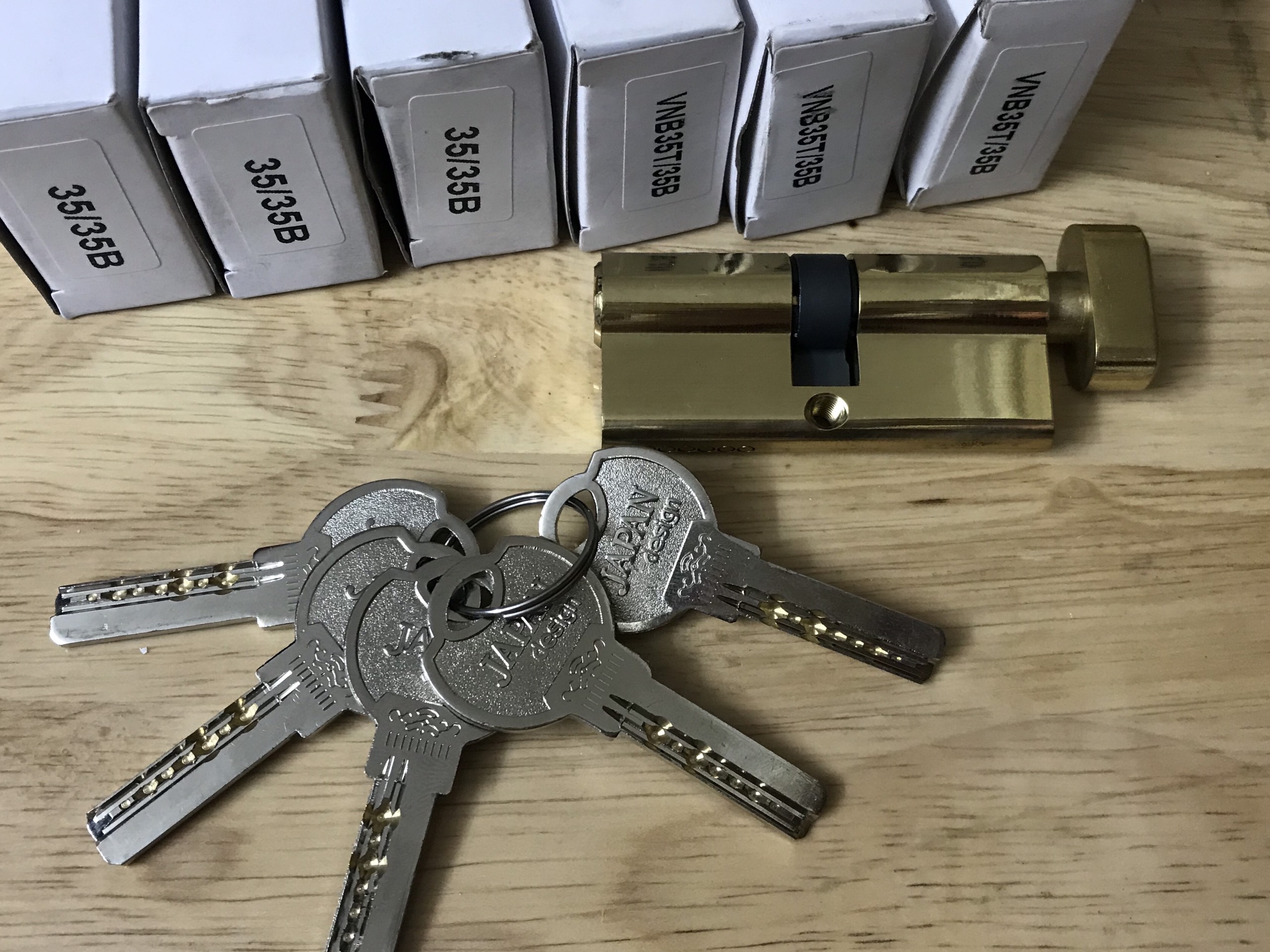 [ẢNH THẬT] Lõi khóa tay gạt bằng đồng 100%, hàng chuẩn Japan dành cho cửa gỗ, cửa nhựa ( Lõi 32mm)