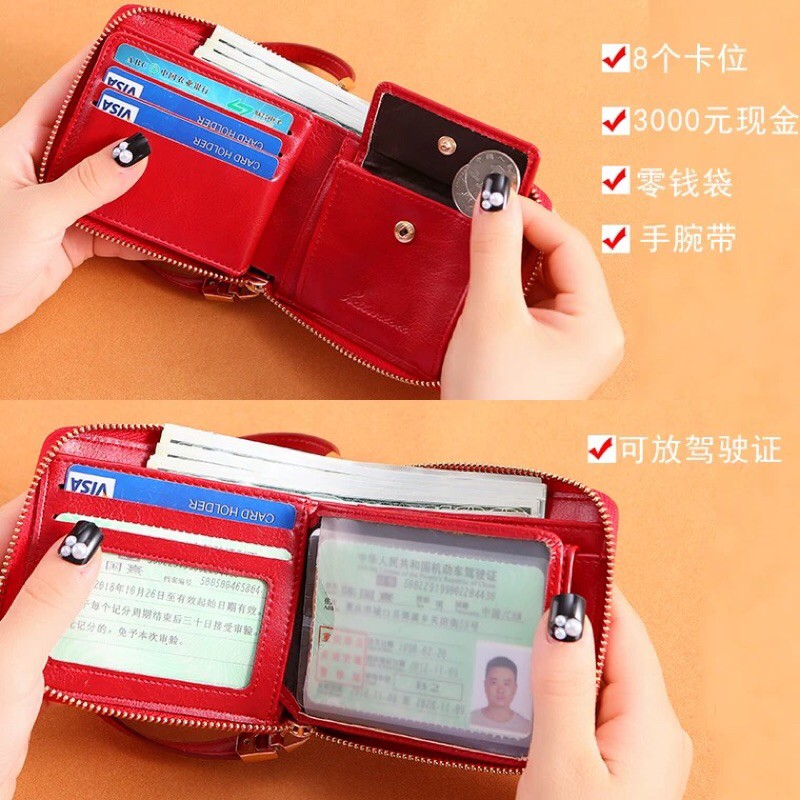 ví da mini cao cấp/ ví gấp gọn nhiều ngăn