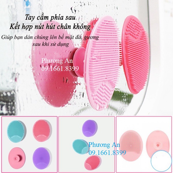 Miếng rửa mặt silicon gai mềm mại hình oval