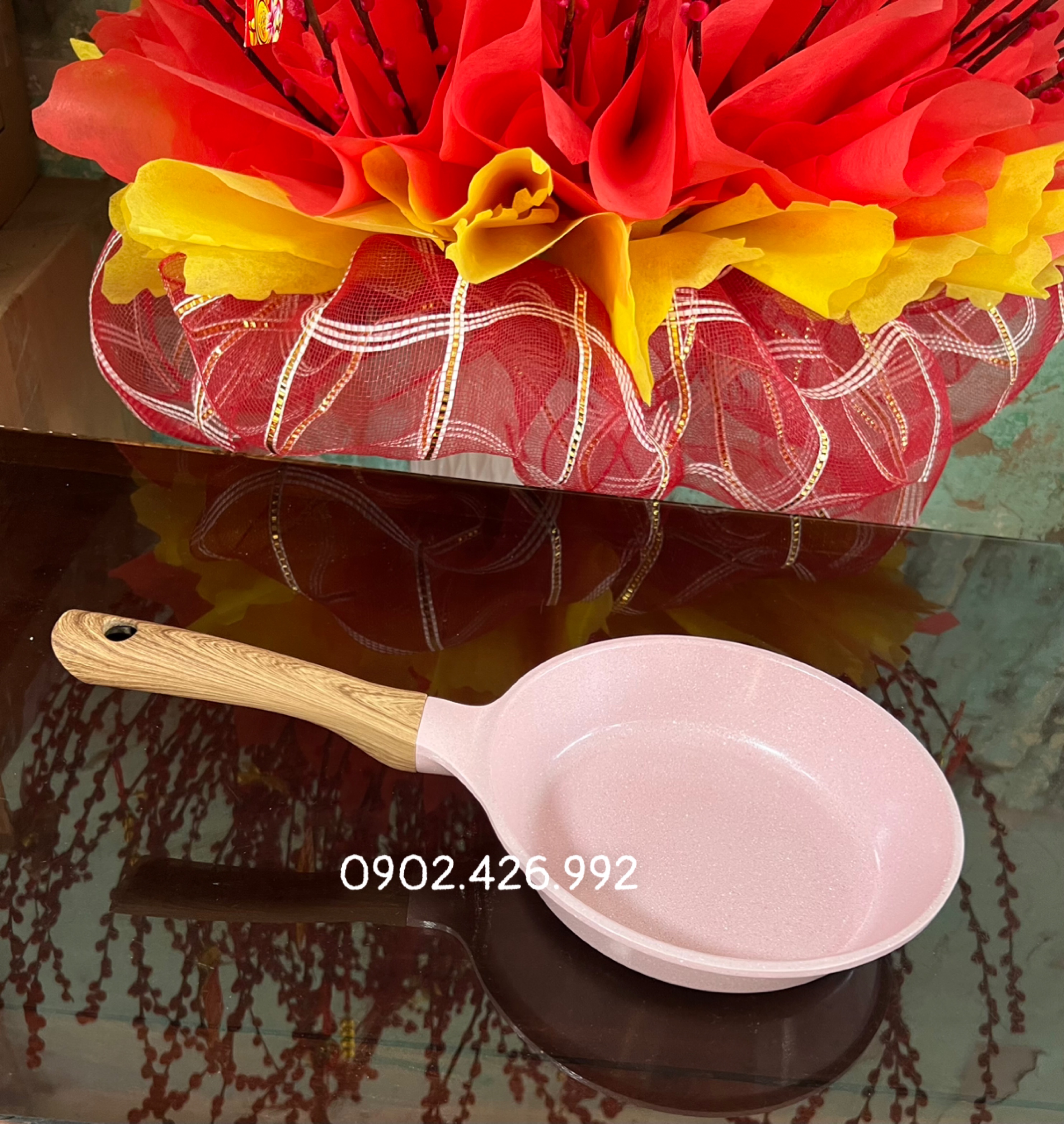 BỘ NỒI CHẢO CHỐNG DÍNH ĐÁY TỪ ECORAMIC CAO CẤP (CHẢO 20CM.QUÁNH 16.NỒI 18.20.22CM)