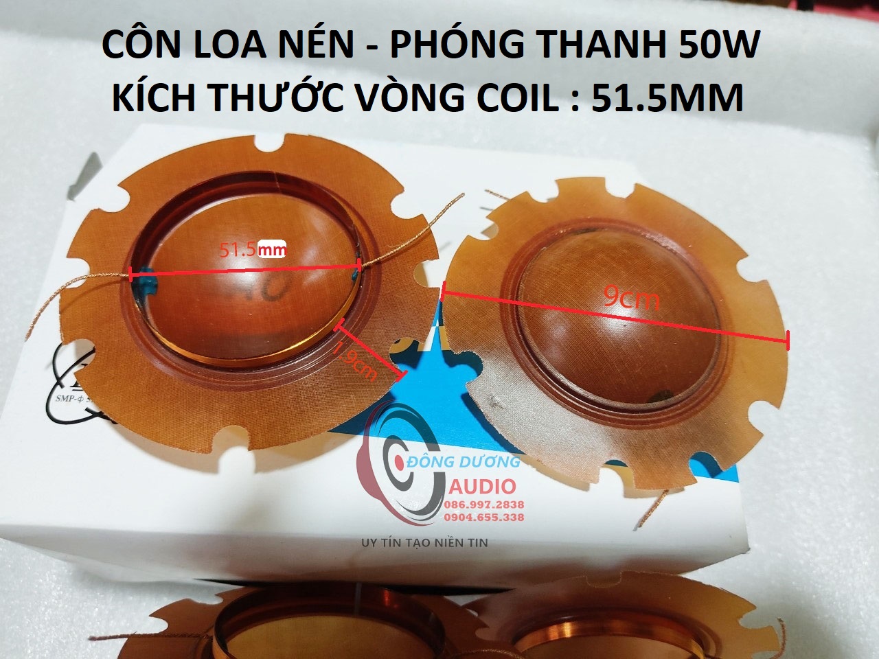 COIL LOA PHÓNG THANH - VÒNG COIL 51.MM - DÙNG CHO LOA 25W 50W - CÔN LOA NÉN