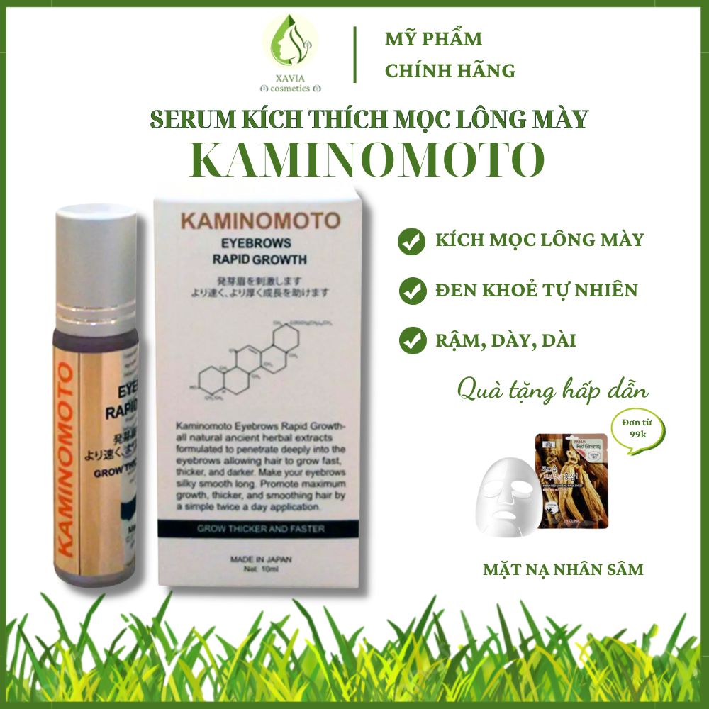 Serum mọc lông mày KAMINOMOTO Nhật Bản - Kích thích mọc lông mày dài, dày tự nhiên