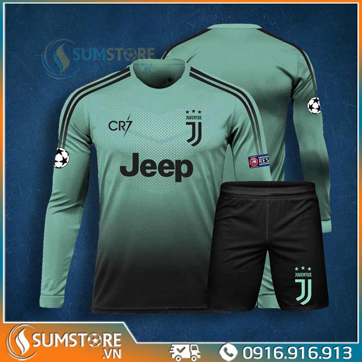 Bộ Đồ Đá Banh Thể Thao Độc Lạ Dài Tay  - CLB Juventus CR7 2020 - Thun Thái 4 Chiều