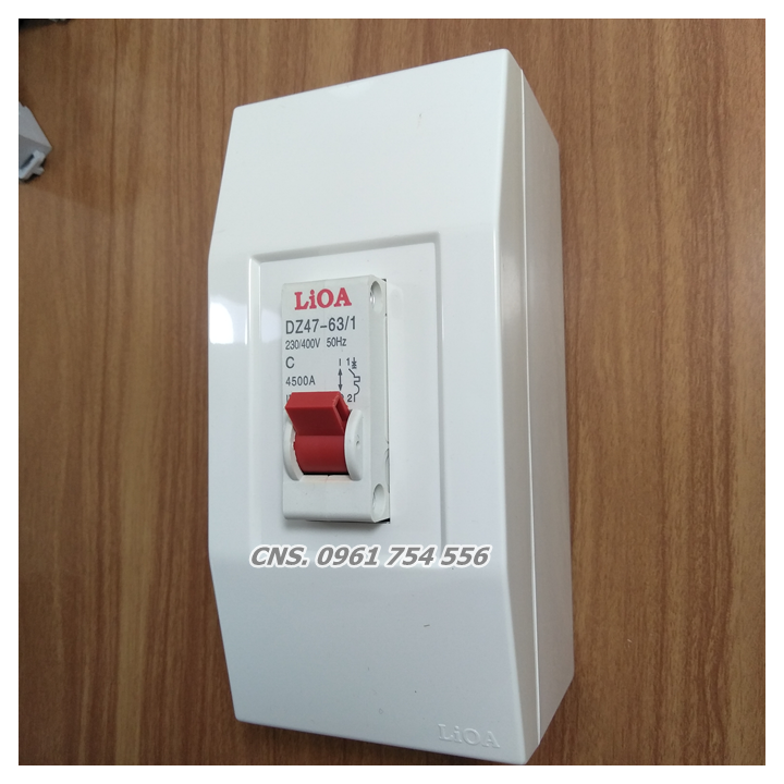 Combo aptomat - cầu dao tự động lioa 1p 10a - 63a/4.5ka 230v với hộp cầu dao chính hãng