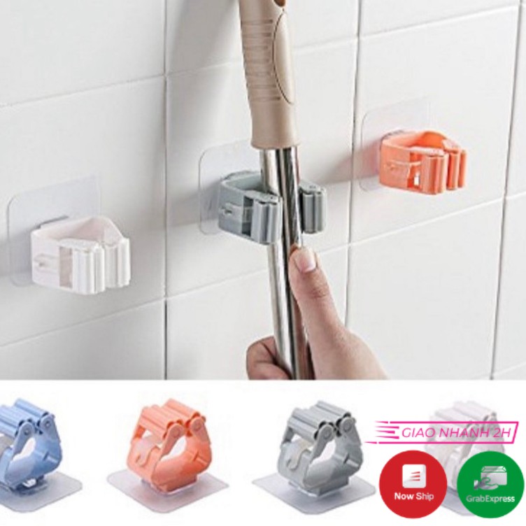 Móc dán tường giữ cây lau nhà / treo chổi chịu lực tốt không thấm nước