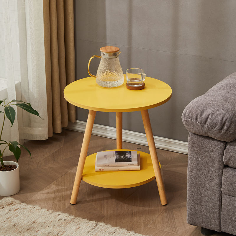 Bàn Trà Cafe 2 Tầng Chân Gỗ Sồi - GP54