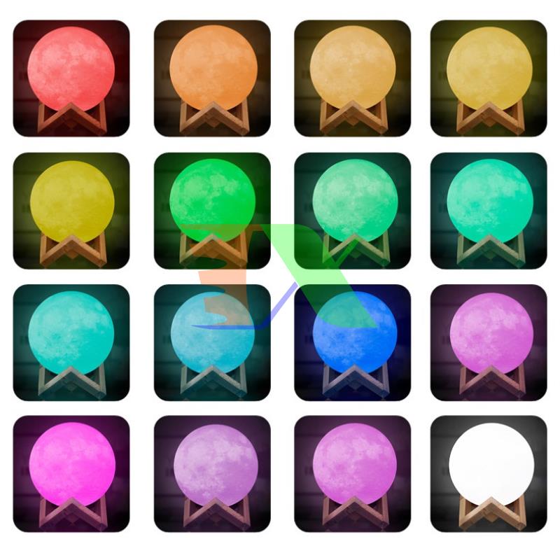 Nightlight Moon moon light 3D, 16 color remote control, decoration lamp moon light 3D, nightlight for baby, lamp gift interesting, lamp Moon