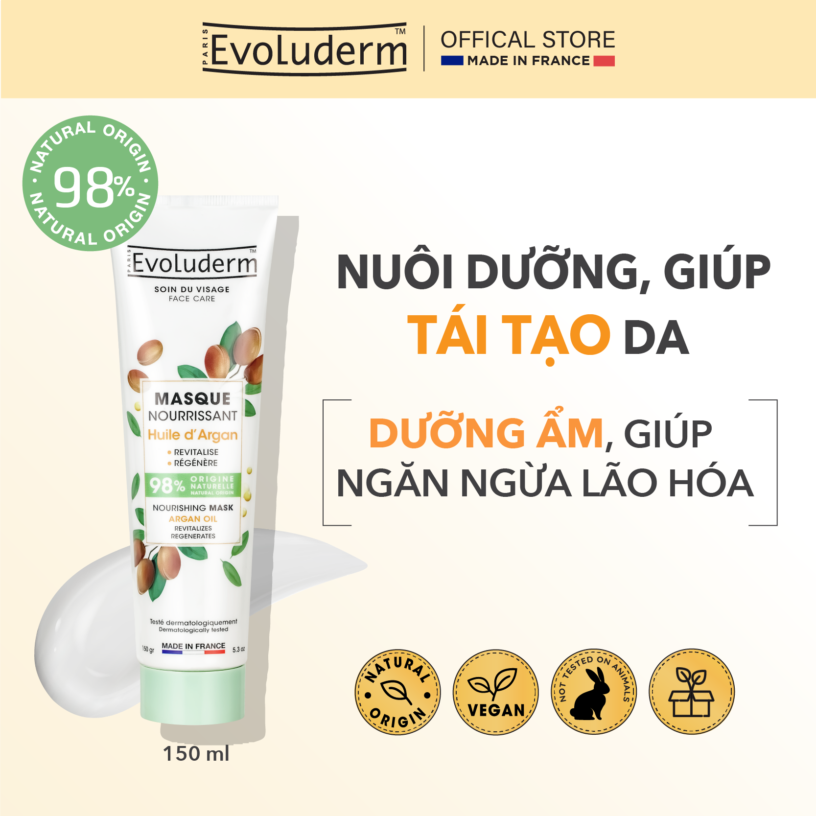 Evoluderm Facial Mask for Facial Skin Care Evoluderm 150ml