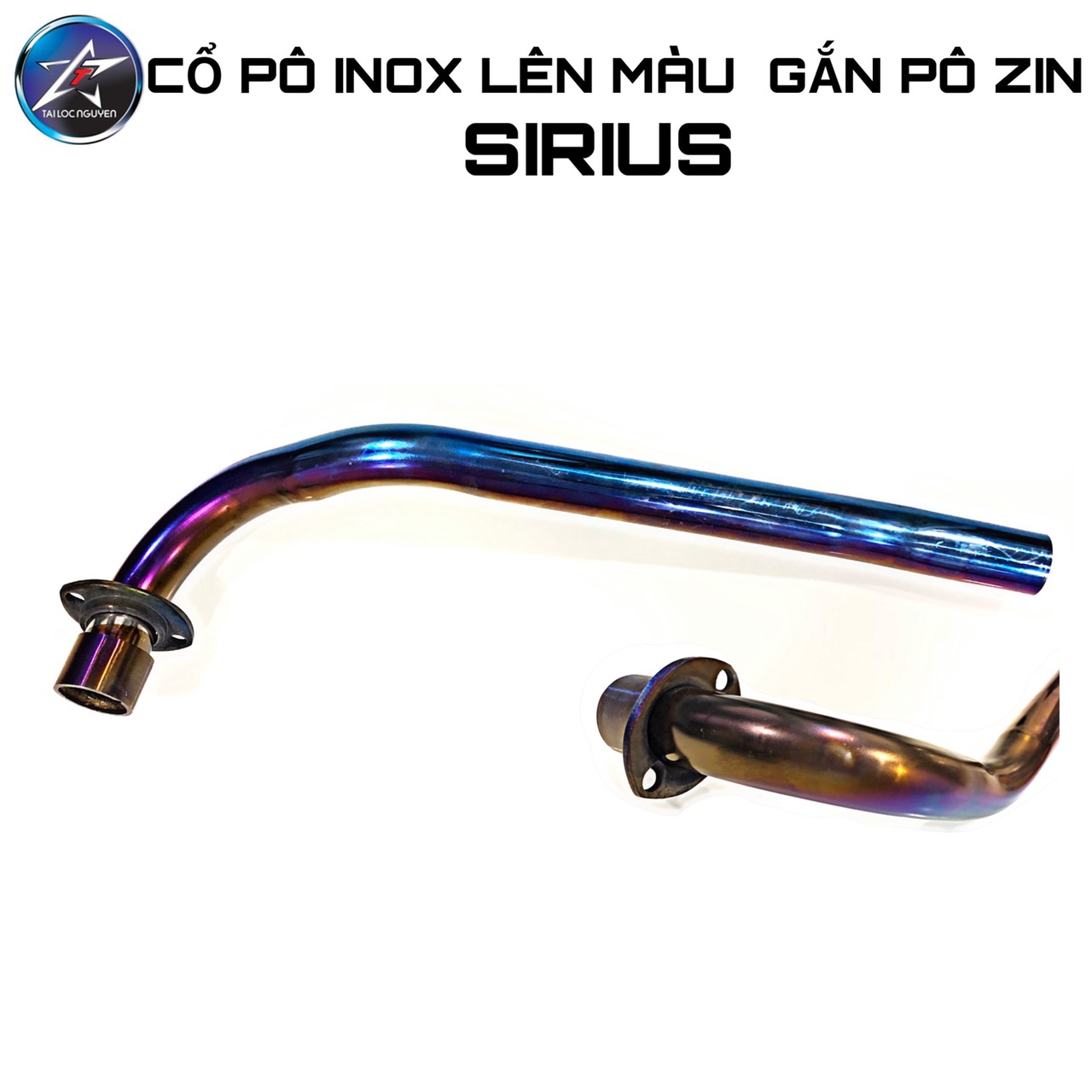 Cô pô inox 304 màu titan gắn pô zin sirius