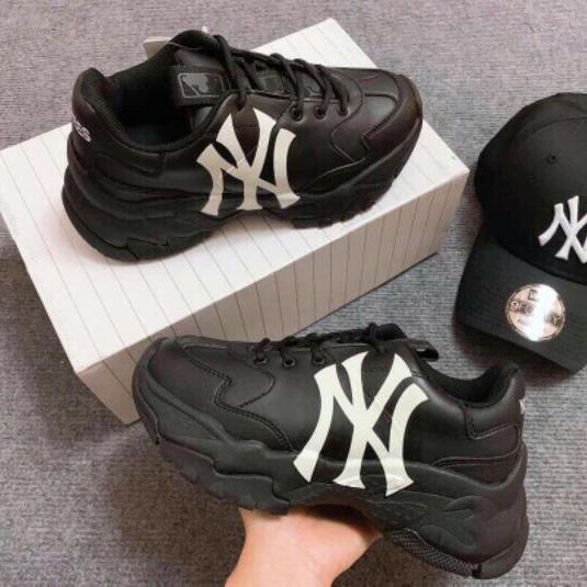 [TẶNG HỘP] Giày thể thao hàn quốc MLB full đen NY