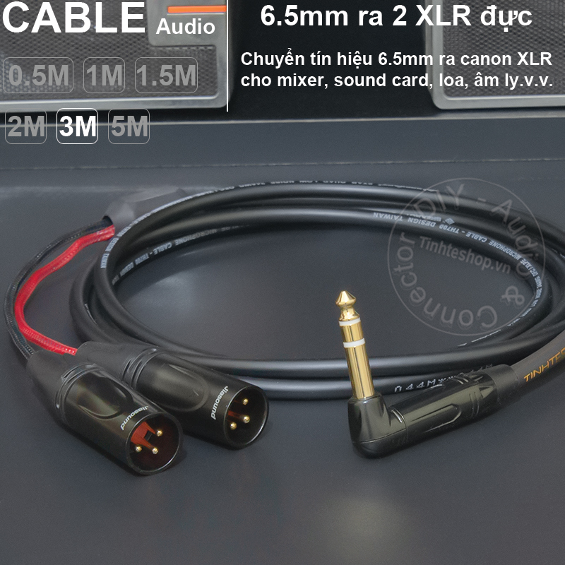 Trs 6.35mm out 2 xlr diy male audio cable 0.5 to 5 meters
