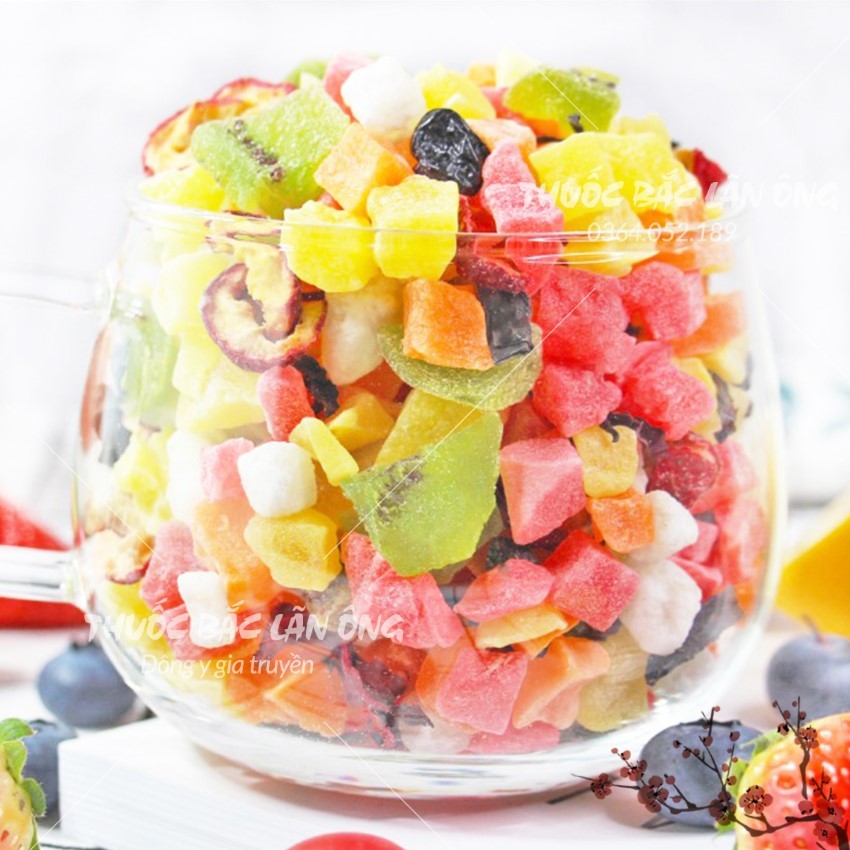 Trà hoa quả Bali 500g, trà hoa quả sấy mix vị, trà trái cây nhiệt đới, giải nhiệt, thanh lọc cơ thể