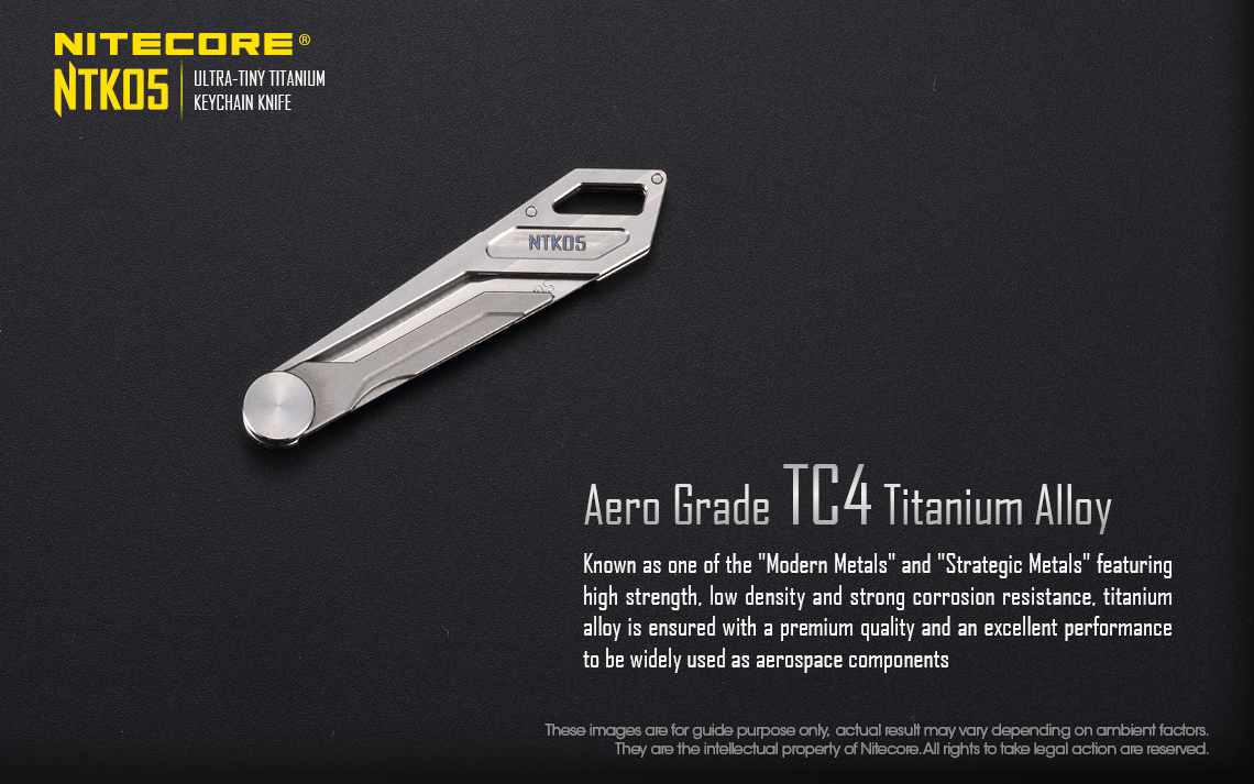 Móc khóa Dao rọc giấy Nitecore NTK05 Titanium