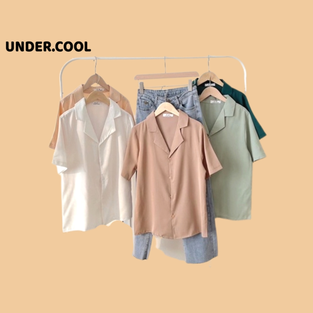 Áo sơ mi cổ vest cộc tay đũi lụa UNDERCOOL