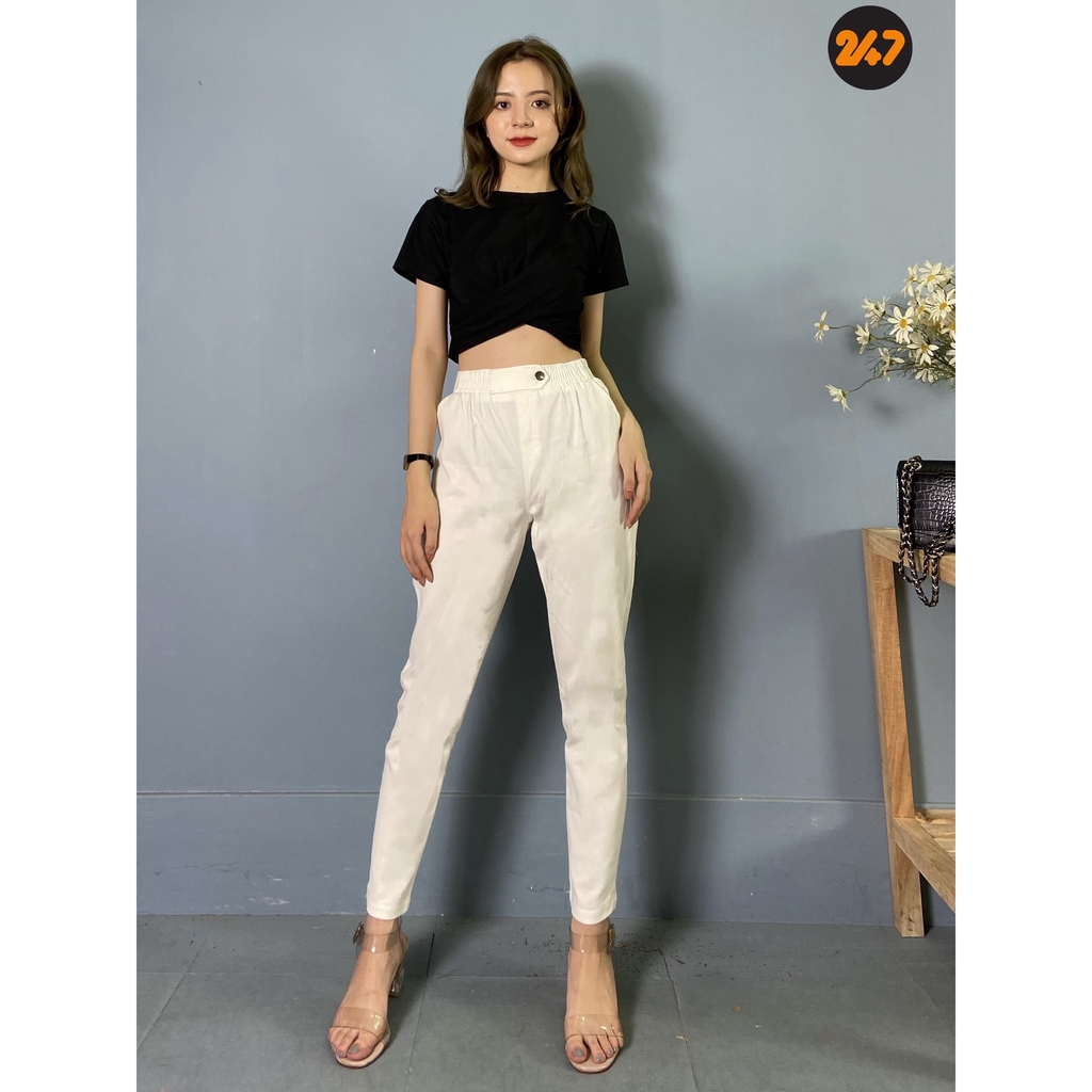 Quần baggy kaki tự sắn ống