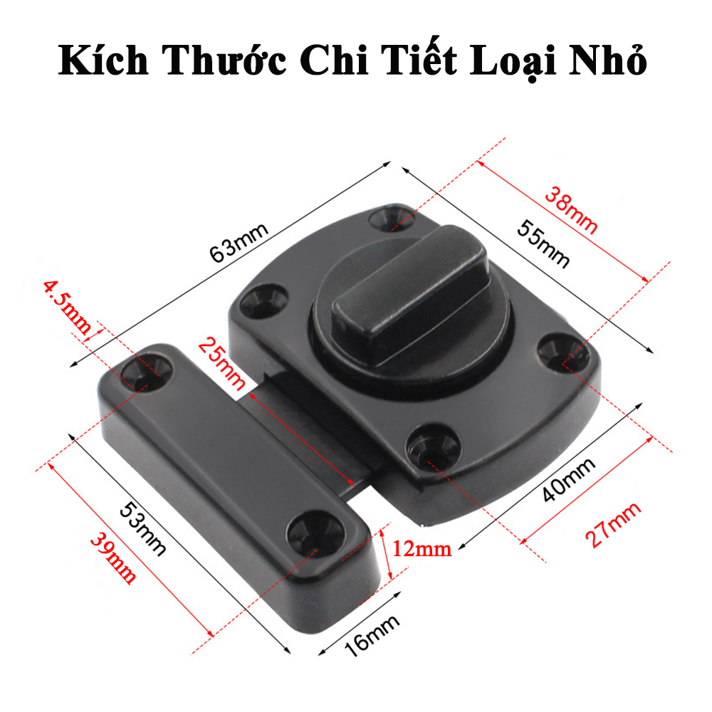 Khóa chốt núm xoay kunbe hợp kim bền bỉ an toàn, phù hợp nhiều loại cửa