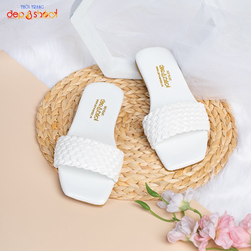 Dép nữ quai ngang đan bính thời trang big size