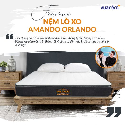 [FREESHIP + TRẢ GÓP 0Đ] Nệm lò xo Amando Orlando 25cm đủ size