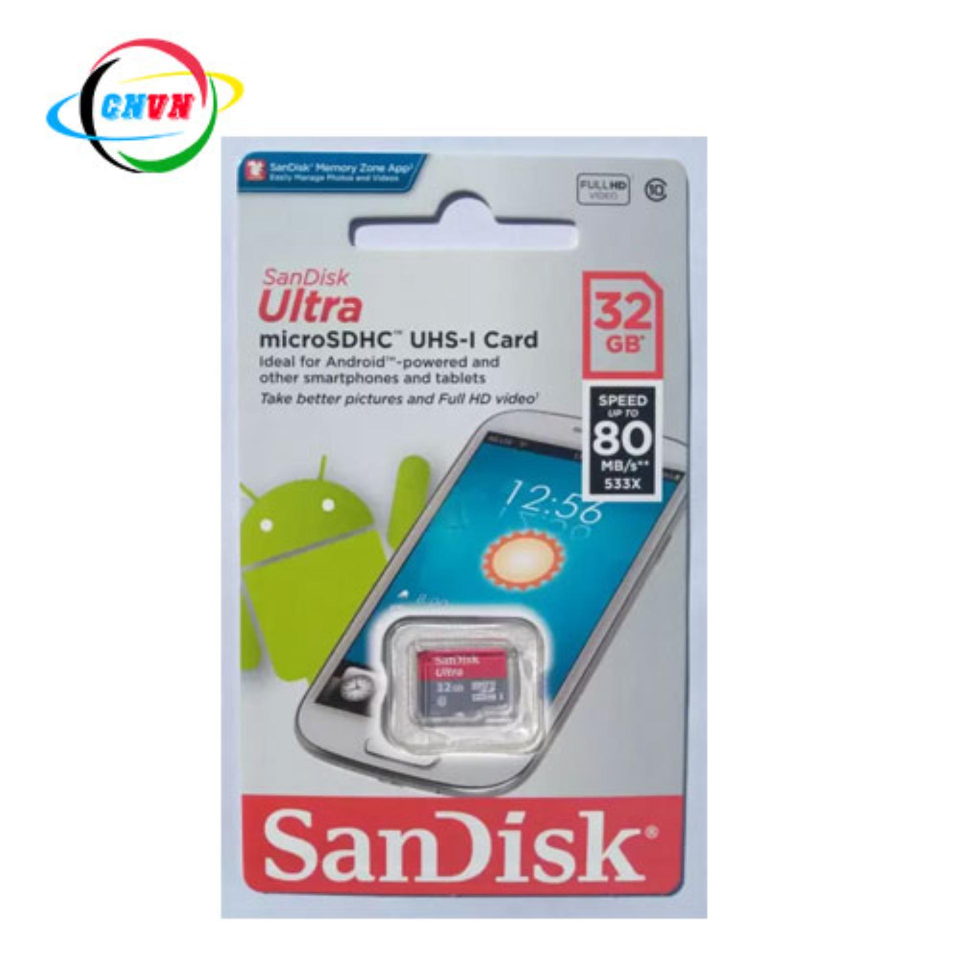 [HCM]Thẻ nhớ Micro SD SanDisk Ultra 32GB Class 10 (new 2018)