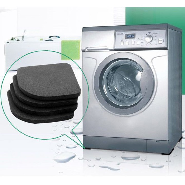 Set 4 miếng kê chân máy giặt chống chống trơn, lót chân đế máy giặt giường tủ
