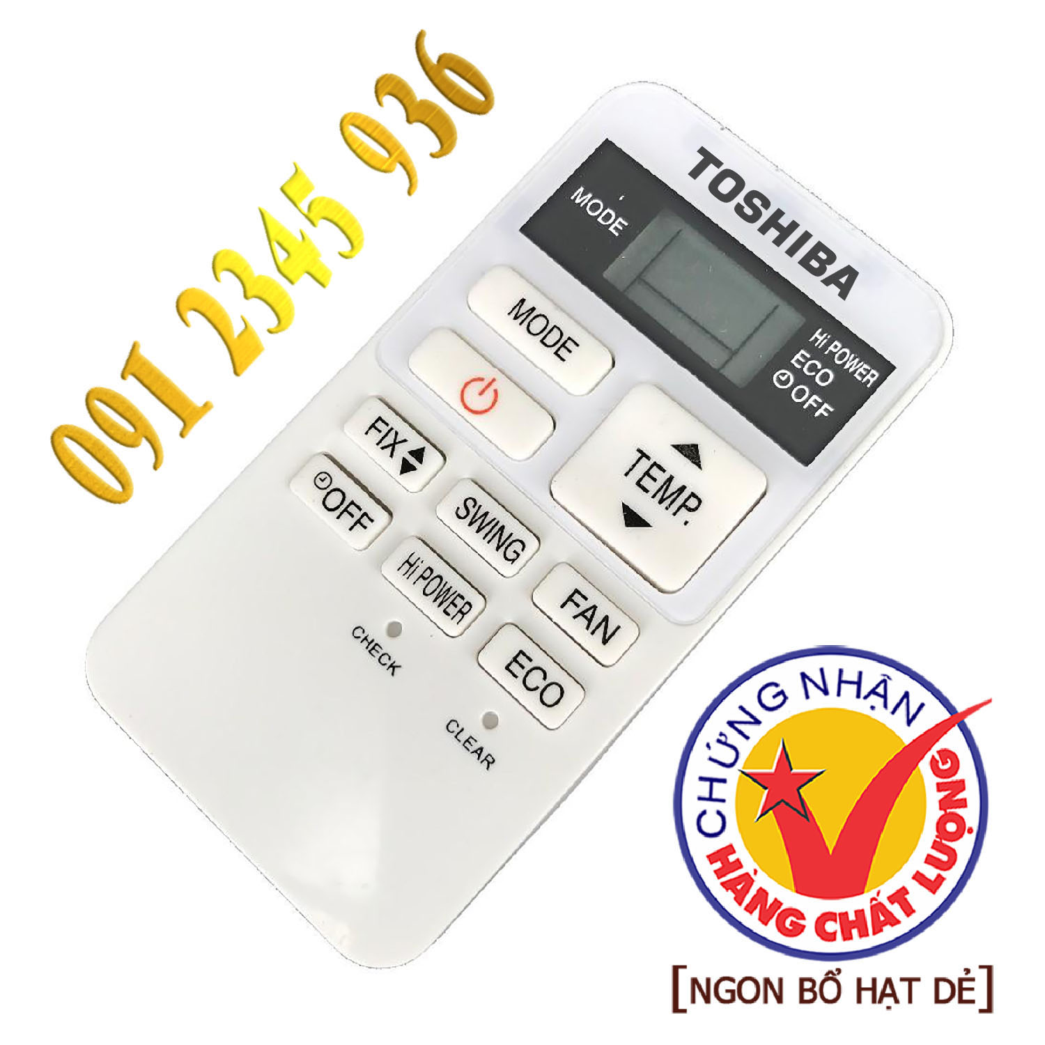 Điều khiển TOSHIBA [HÀNG ĐẸP] cho điều hòa. (Mẫu số 1)