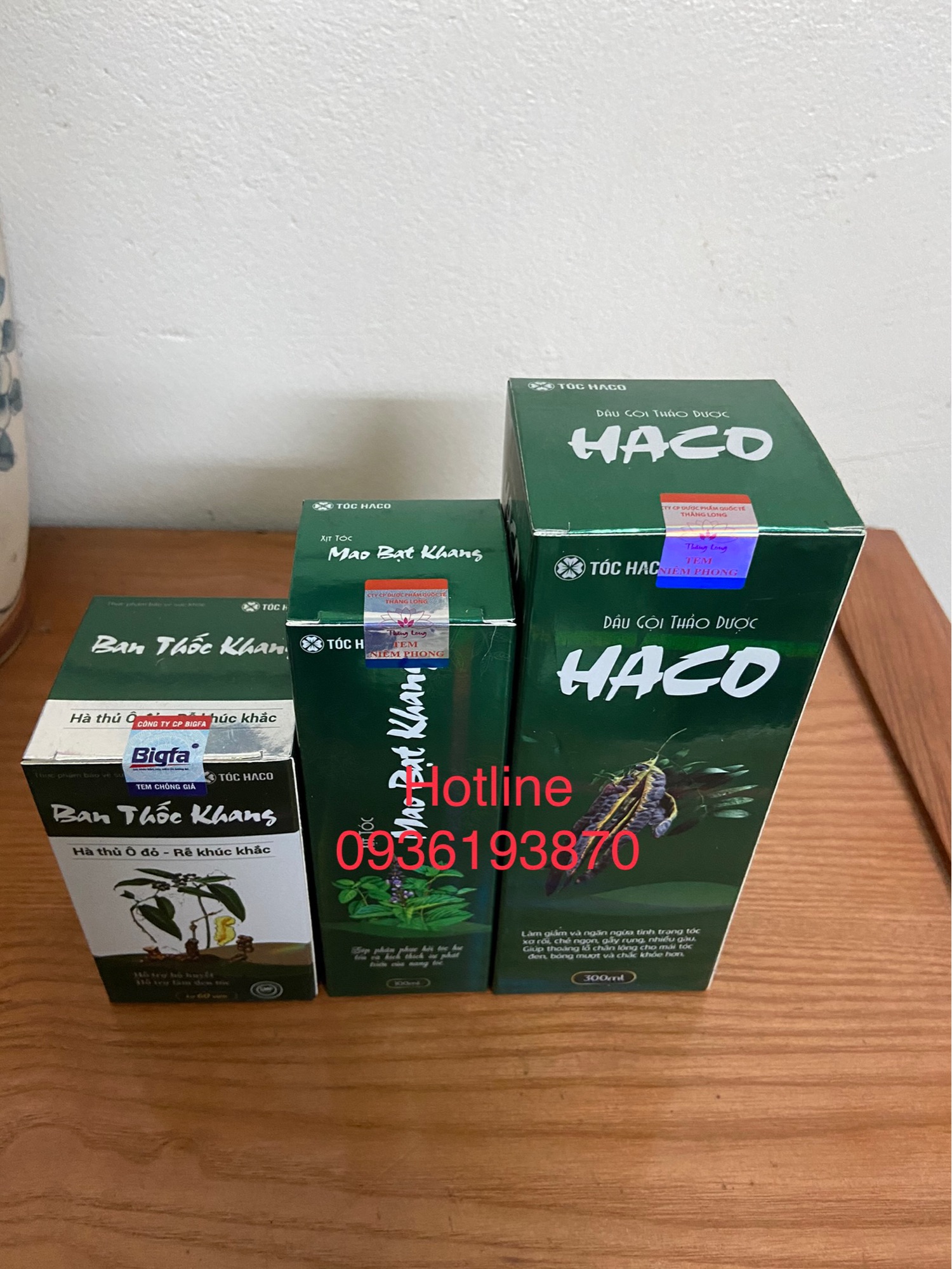 BỘ TÓC HACO: 1 Uống, 1 Gội, 1 Xịt